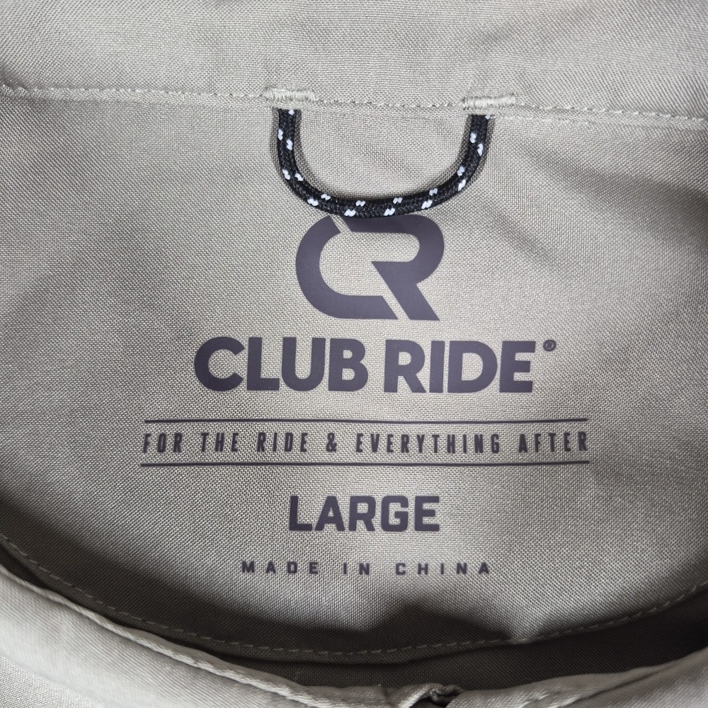 Club Ride Pearl Snap Shirt Men's Large Beige Long Sleeve Cycling Biking Comfort - Picture 6 of 8